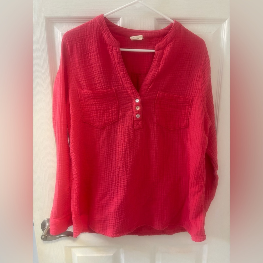 Mote Pink Long Sleeve‎ V neck